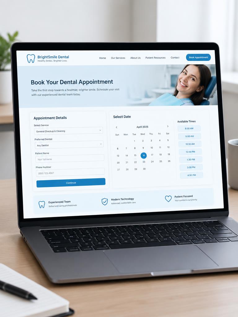 BrightSmile Dental website generated by Webora